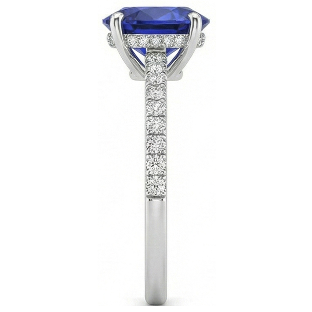 echter oval diamant 4.50Karat ring Band Detail