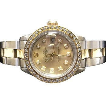 Damen-Datejust-Rolex-Uhr, Champagner-Diamant-Zifferblatt, Edelstahl und Gold1