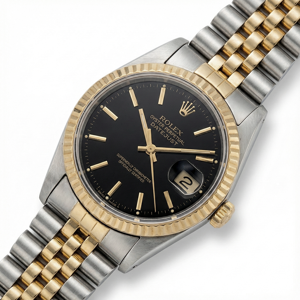 Damen-Datejust-Rolex-Uhr mit zweifarbigem Stick-Zifferblatt für Damen