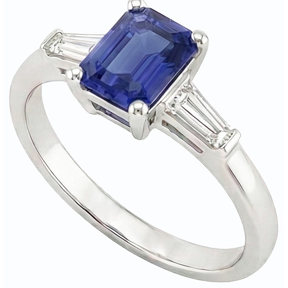 echter baguette diamant 1.75Karat ring Vorderansicht