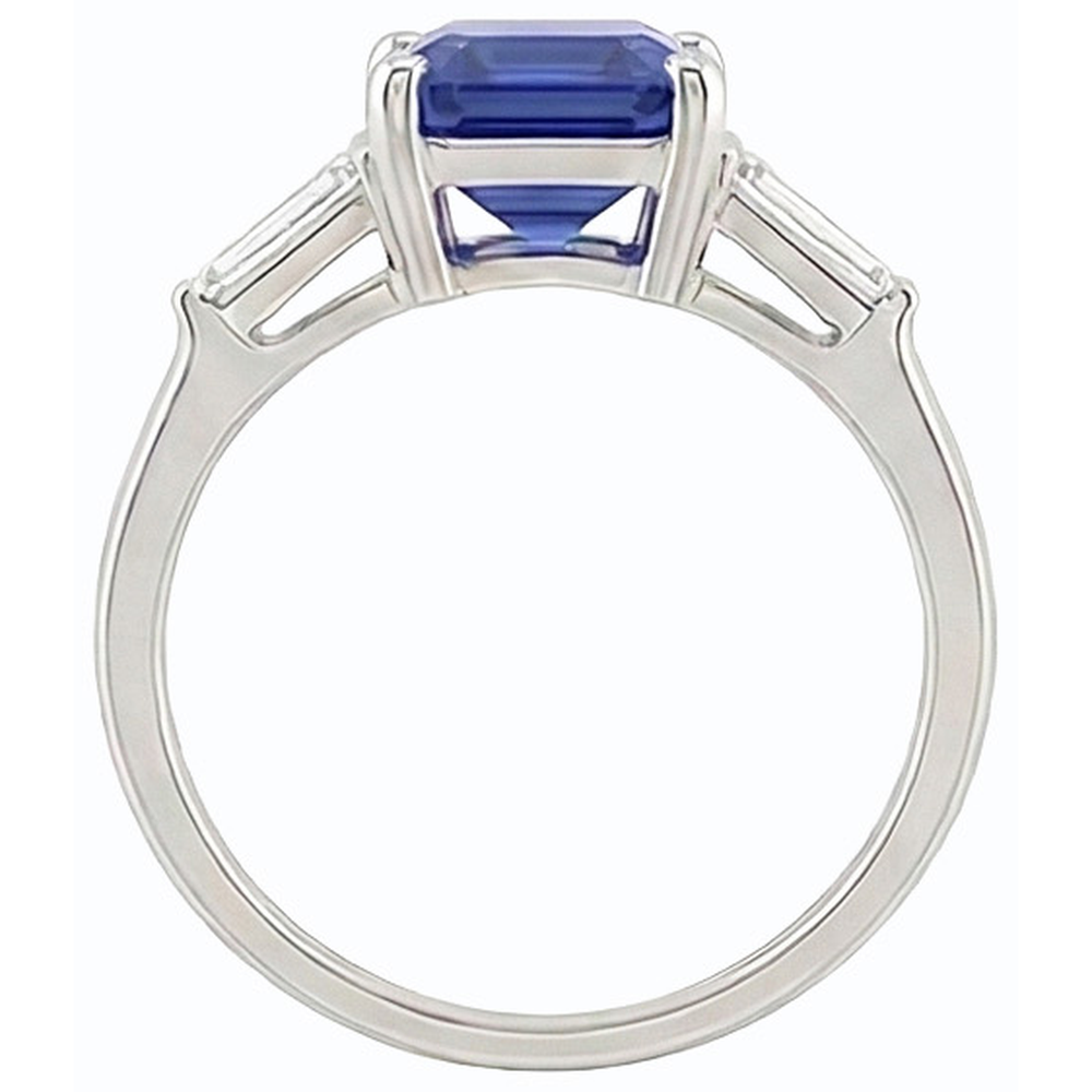 echter baguette diamant 1.75Karat ring Profilansicht
