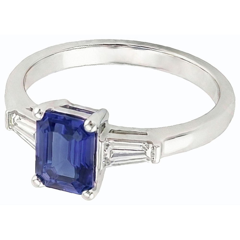 echter baguette diamant 1.75Karat ring Draufsicht