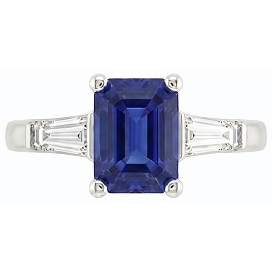 echter baguette diamant 1.75Karat ring Seitenansicht