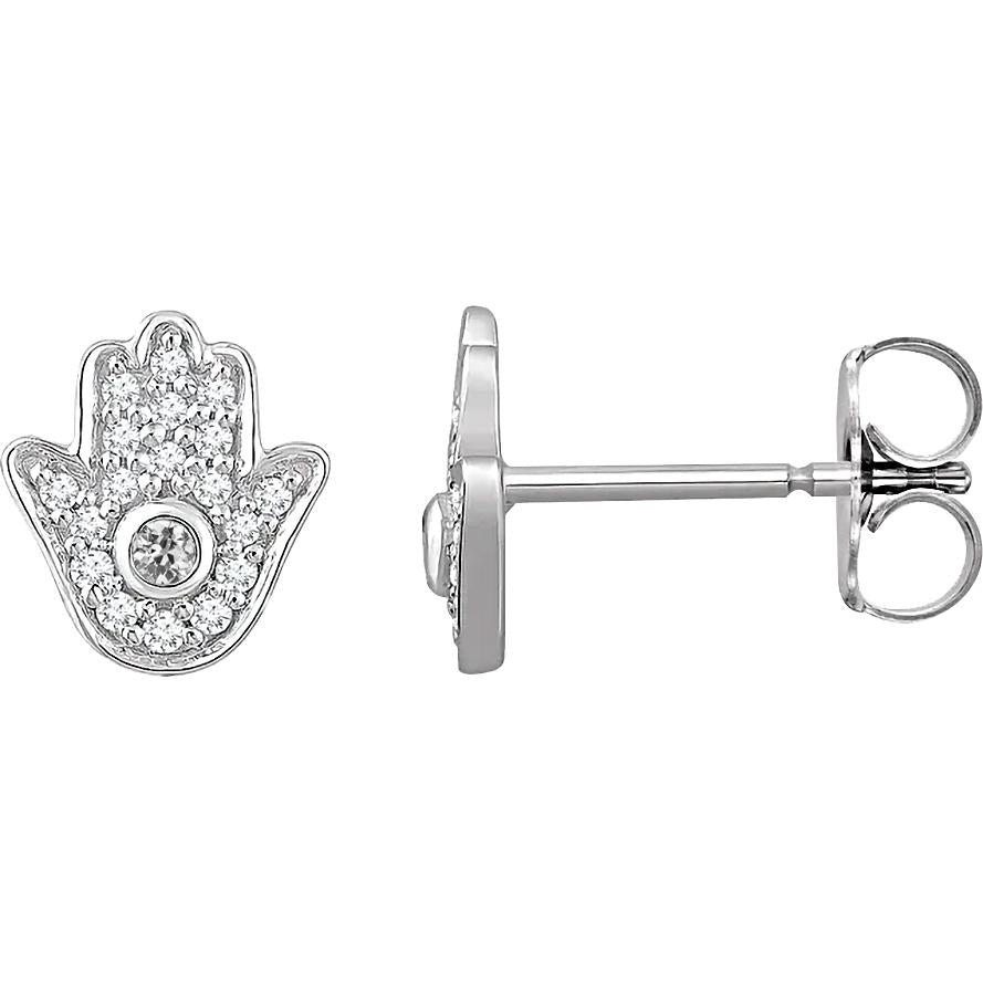 Damen Echt Diamant Ohrstecker Hamsa Handlünette Set Old Cut 3.50 Karat