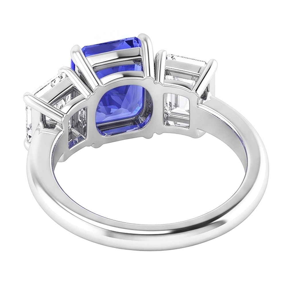 Damen Edelstein Radiant Saphir Ring Smaragd Natürlicher Diamant ( nicht im Labor gezüchtet )en VVS1 4 Karat