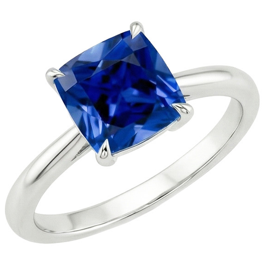 echter cushion diamant 2.25Karat ring Seitenansicht