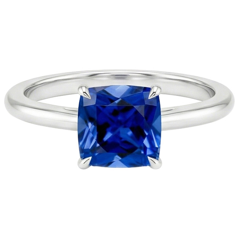 echter cushion diamant 2.25Karat ring Profilansicht