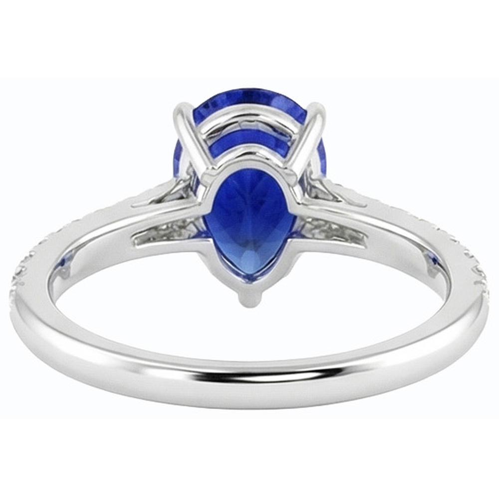 Damen Edelstein Solitaire Ceylon Saphir Ring mit Akzenten 4 Karat