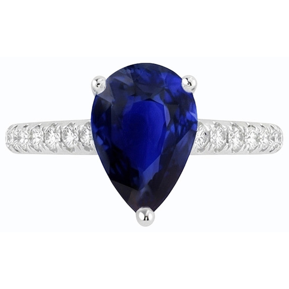 Damen Edelstein Solitaire Ceylon Saphir Ring mit Akzenten 4 Karat
