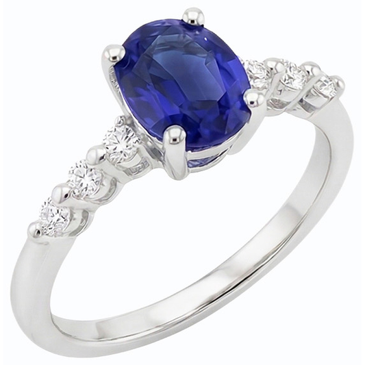 echter oval diamant 4Karat ring Seitenansicht