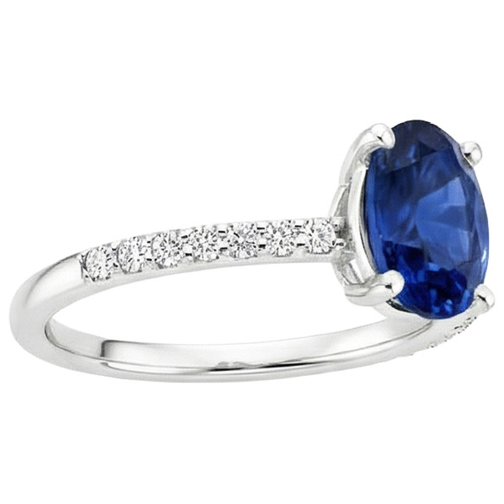 echter oval diamant 5Karat ring Draufsicht