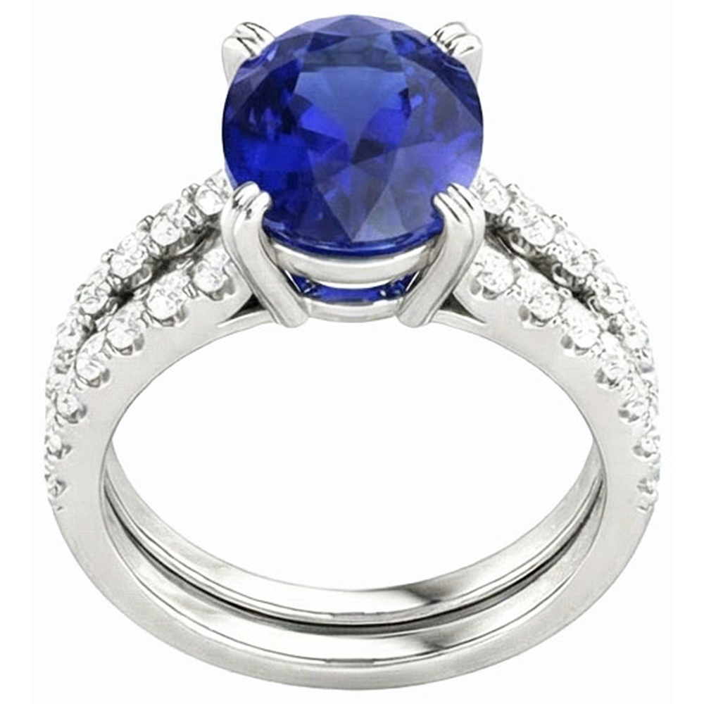 echter oval diamant 4.50Karat ring Vorderansicht