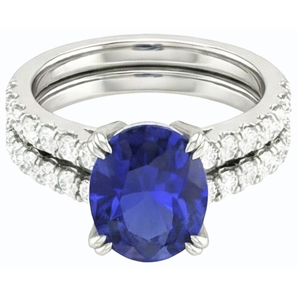 echter oval diamant 4.50Karat ring Seitenansicht