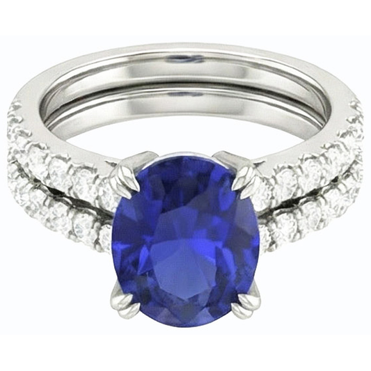 echter oval diamant 4.50Karat ring Seitenansicht