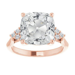 Damen Ehering rund & Kissen alter Bergmann Echt Aus der Erde Abgebauter Natürlicher Diamant 7.50 Karat