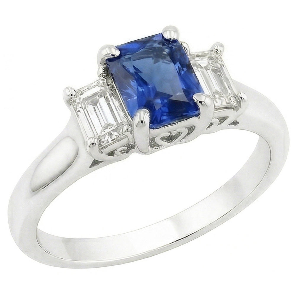echter radiant diamant 1.25Karat ring Vorderansicht