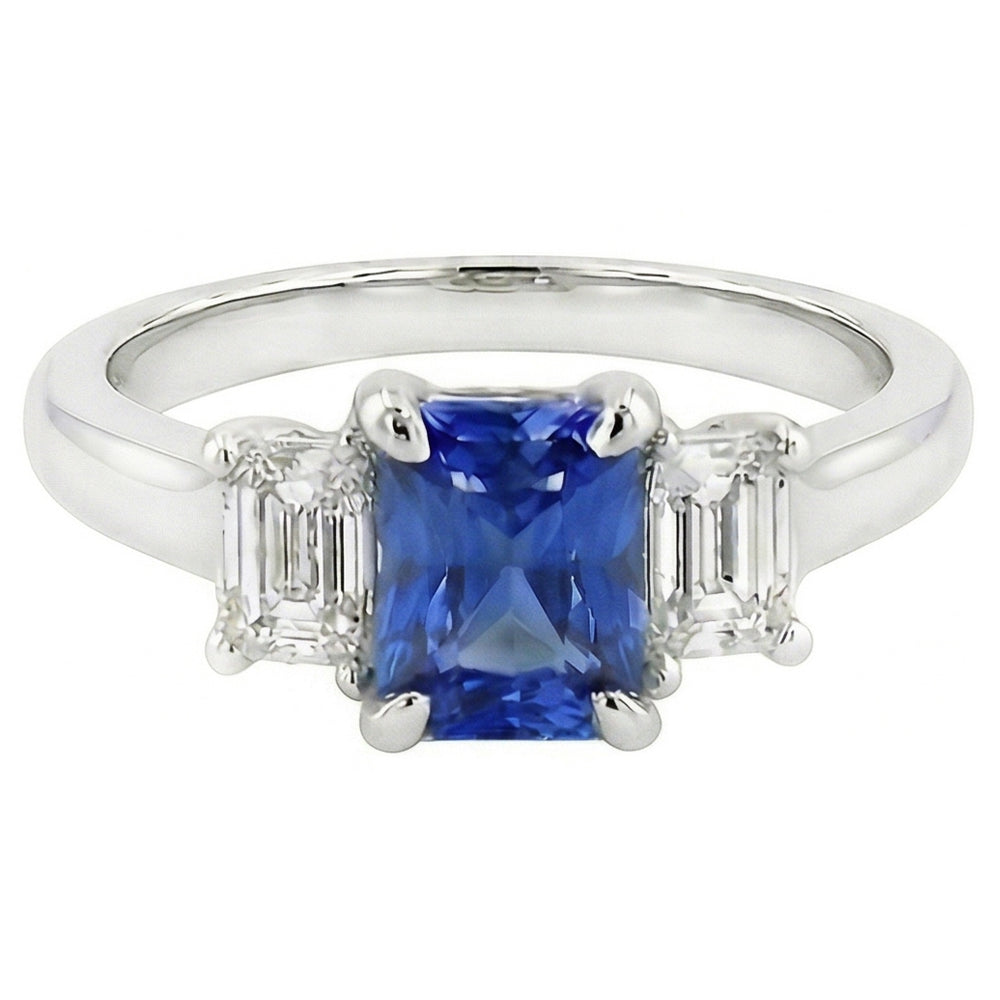 echter radiant diamant 1.25Karat ring Seitenansicht