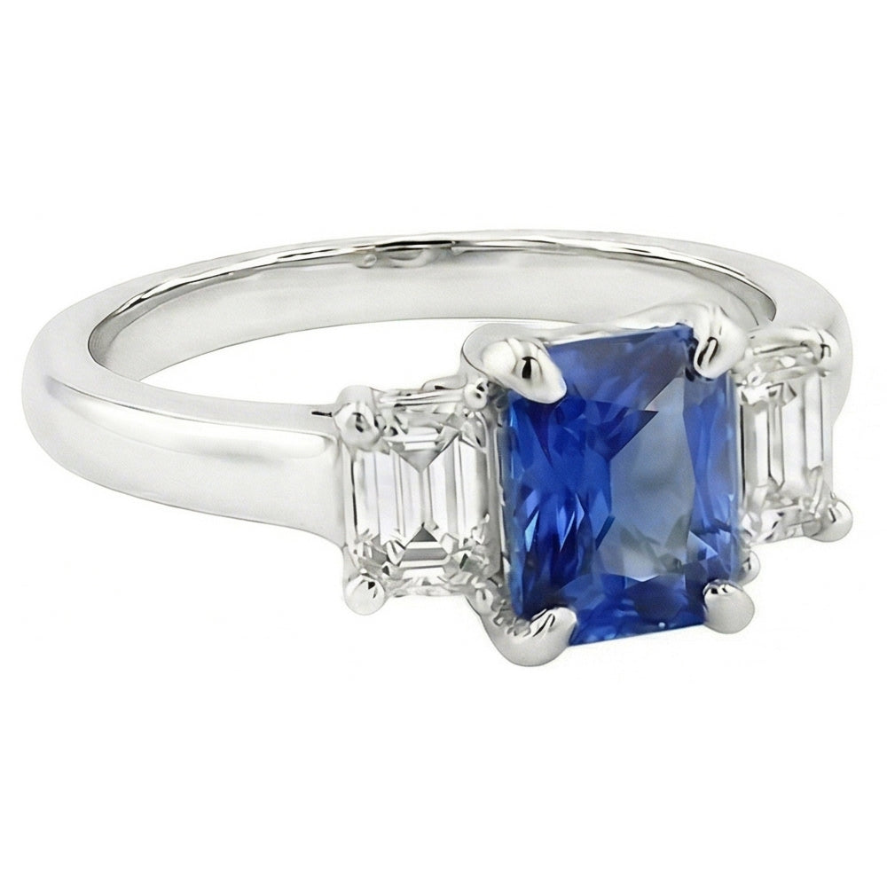 echter radiant diamant 1.25Karat ring Detailansicht