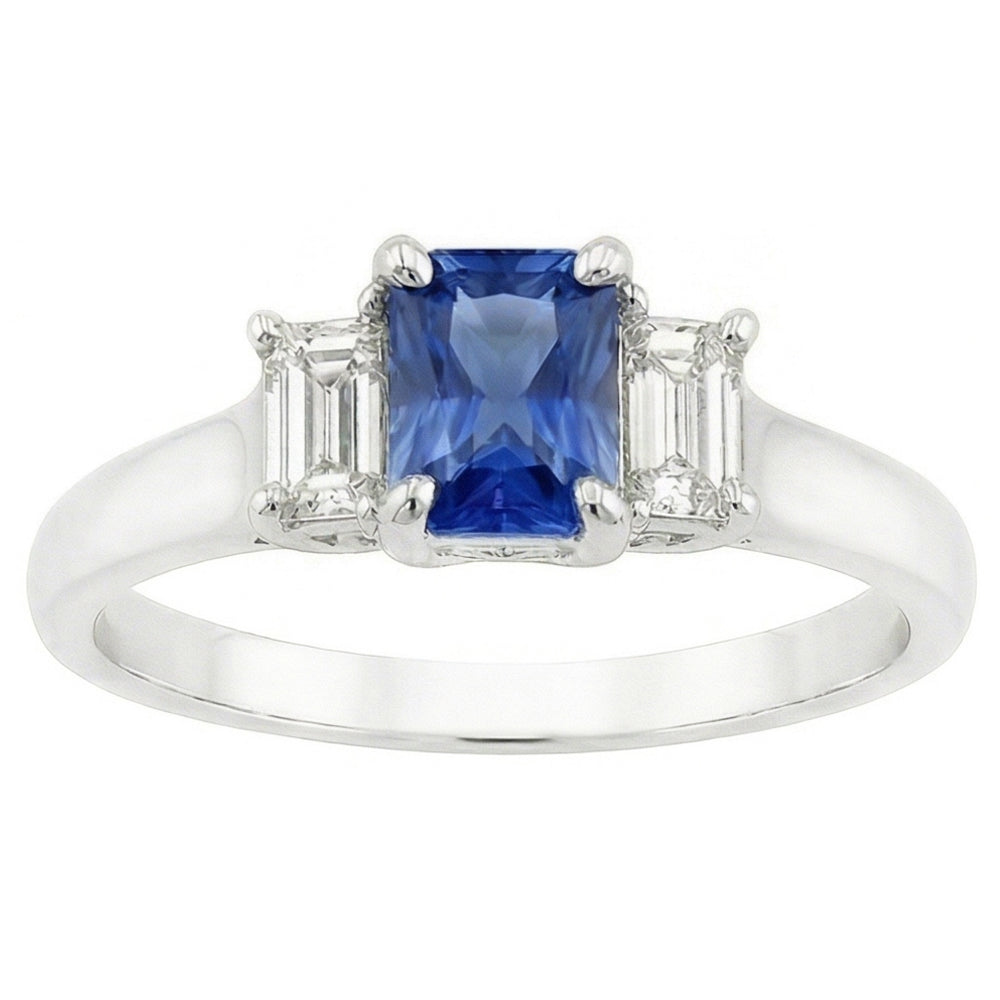 echter radiant diamant 1.25Karat ring Draufsicht