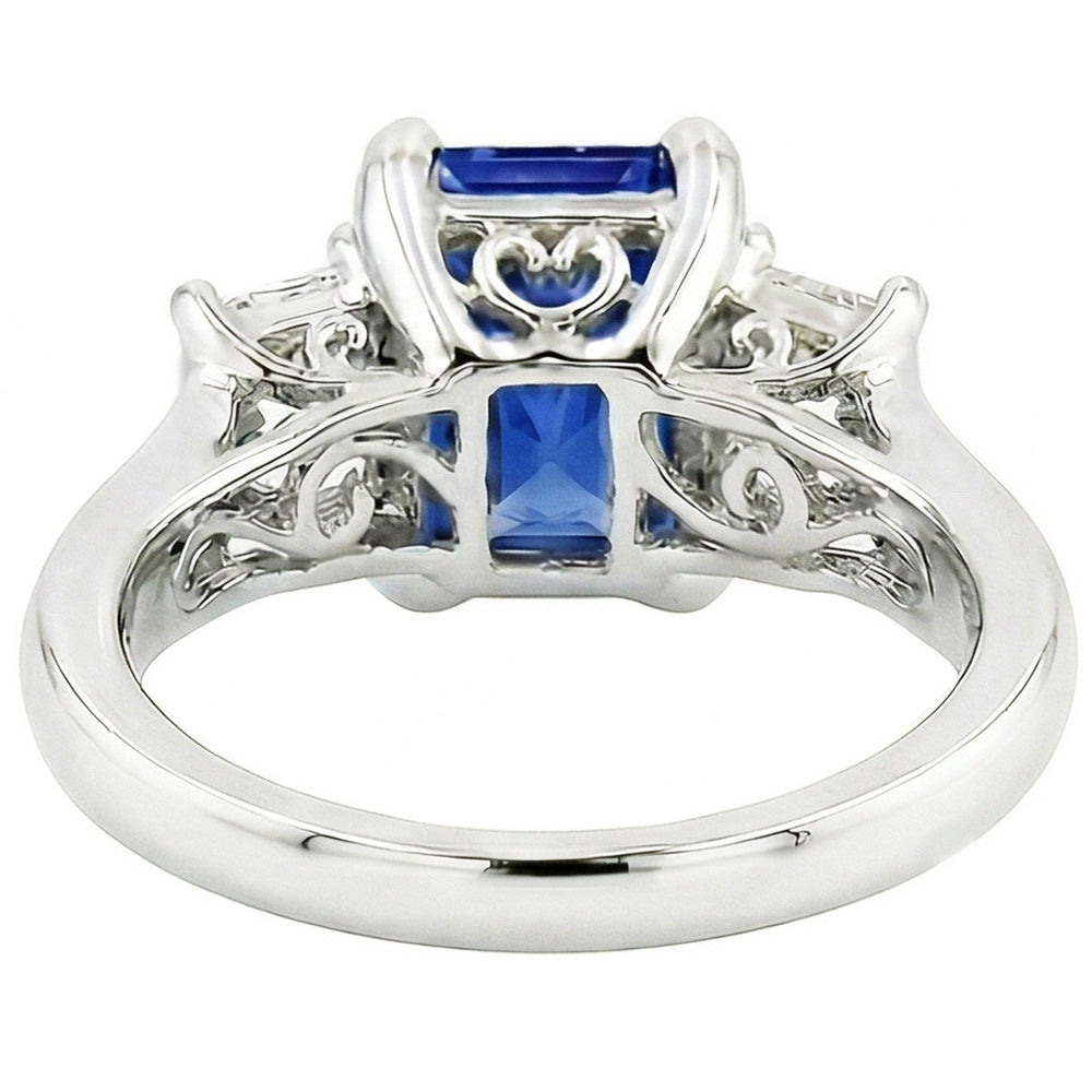 echter radiant diamant 1.25Karat ring Profilansicht