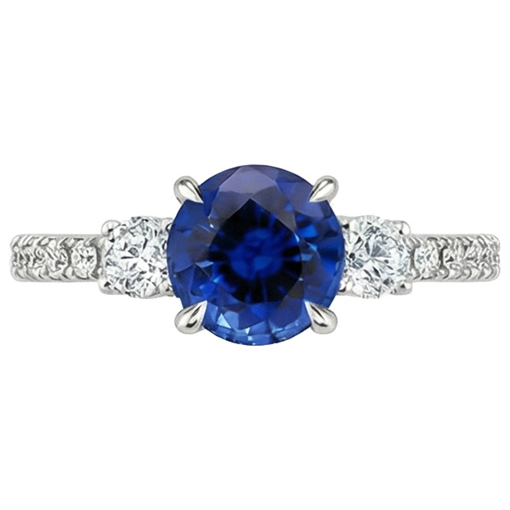 echter round diamant 3Karat ring Detailansicht