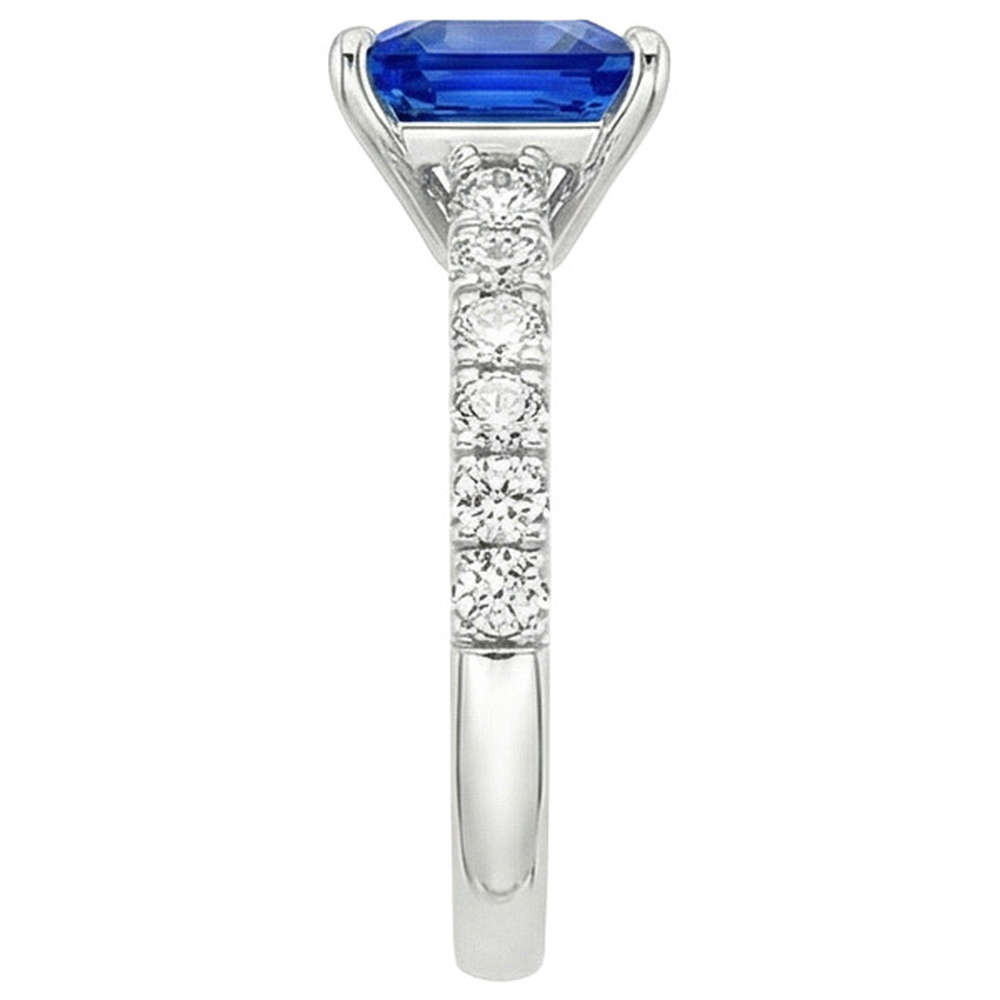 echter round diamant 4.50Karat ring Profilansicht