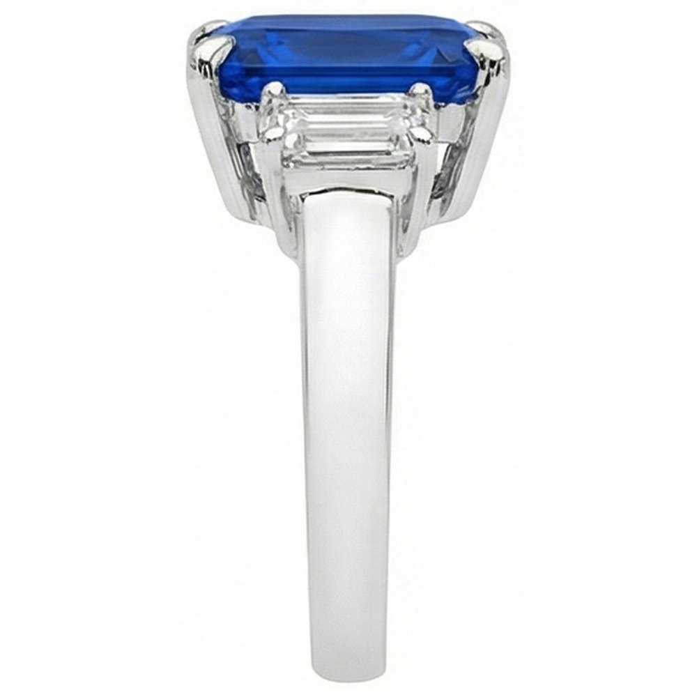 Damen Gold Natürlicher Diamant ( nicht im Labor gezüchtet )ring Smaragdschliff 5 Karat Natürlicher Saphir Schmuck