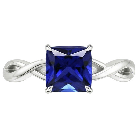 echter cushion diamant 2.25Karat ring Detailansicht