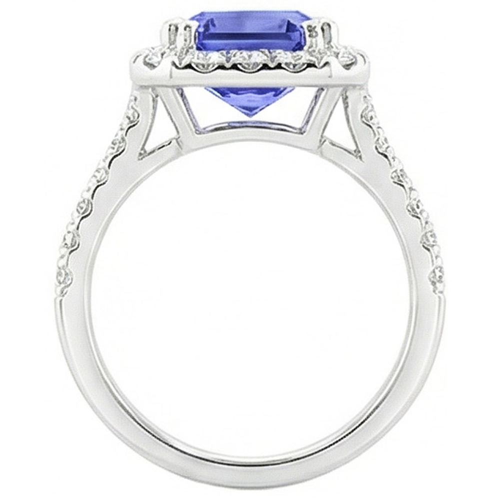 echter radiant diamant 3.50Karat ring Profilansicht