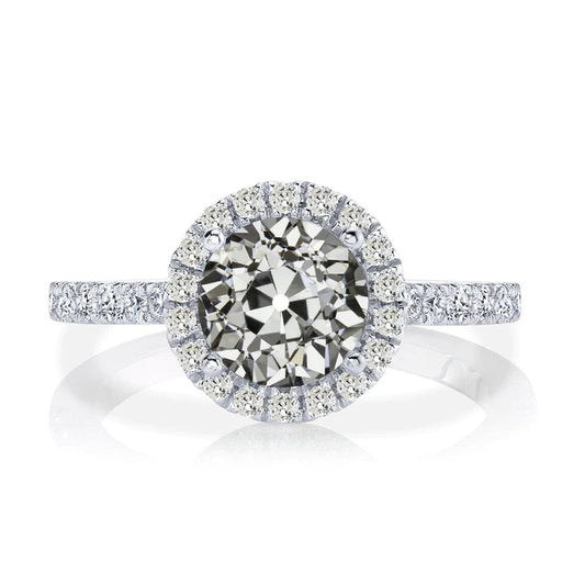 Damen Halo Ehering runder alter Minenschliff Echt Diamant 5.50 Karat