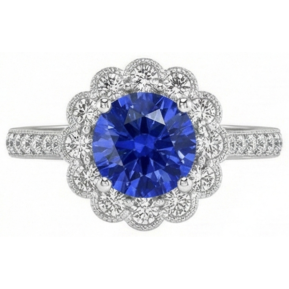 echter round diamant 3Karat ring Vorderansicht