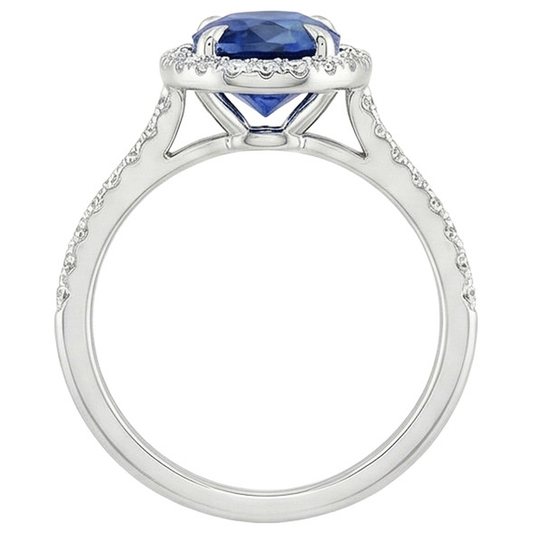 echter oval diamant 3.25Karat ring Seitenansicht