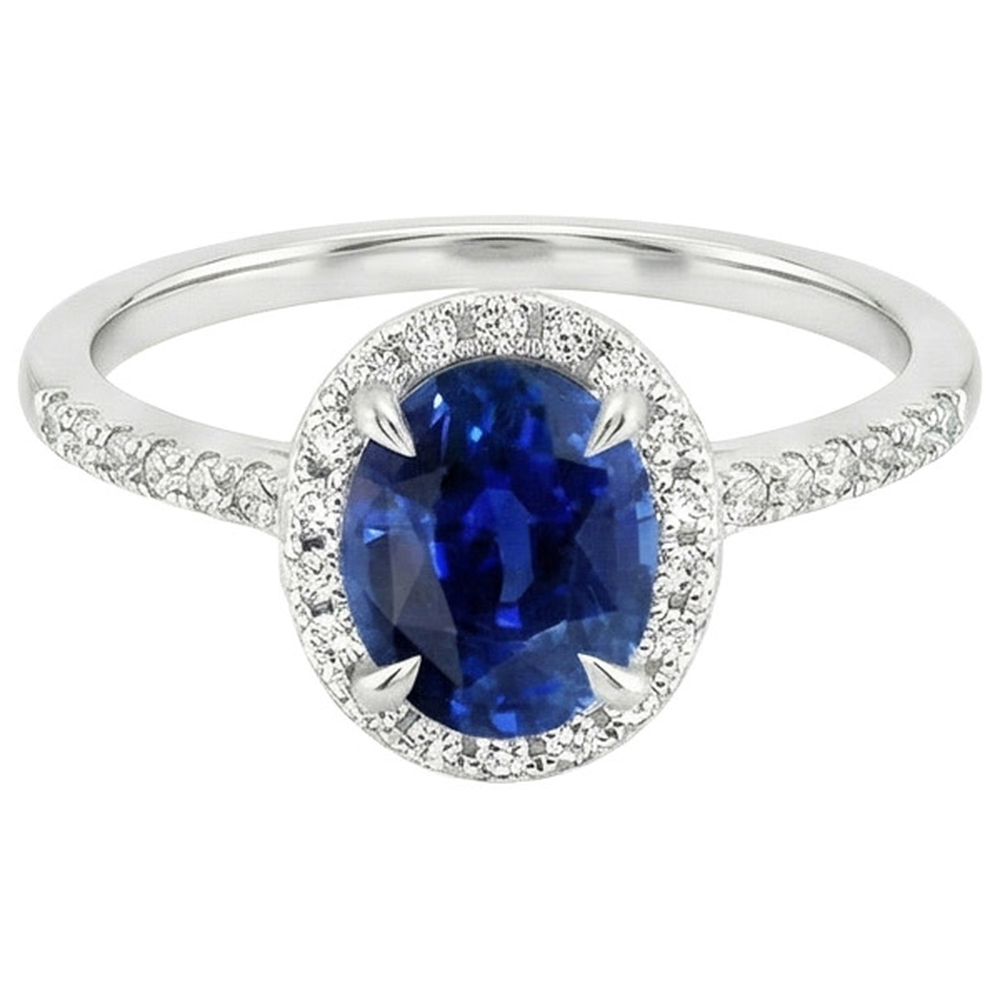 echter oval diamant 3.25Karat ring Profilansicht