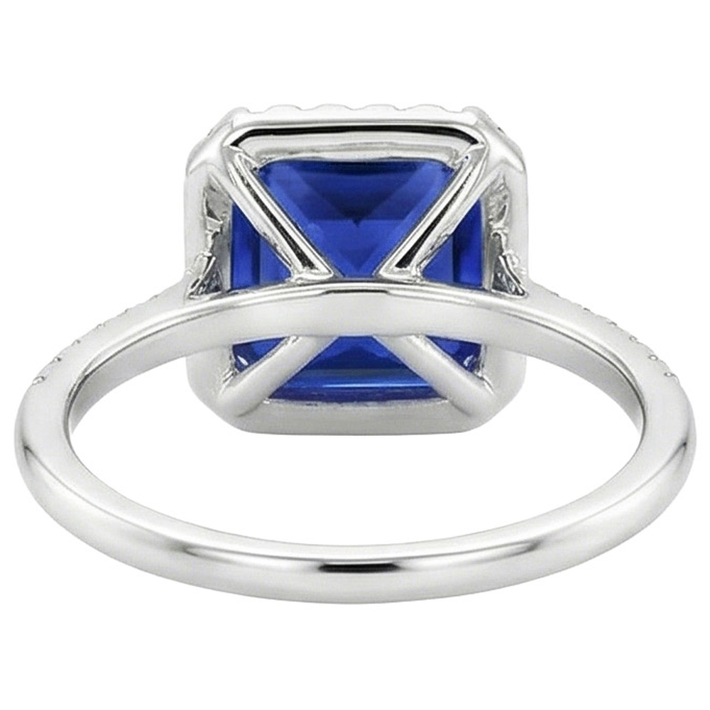 echter princess saphir 5.50Karat ring Seitenansicht