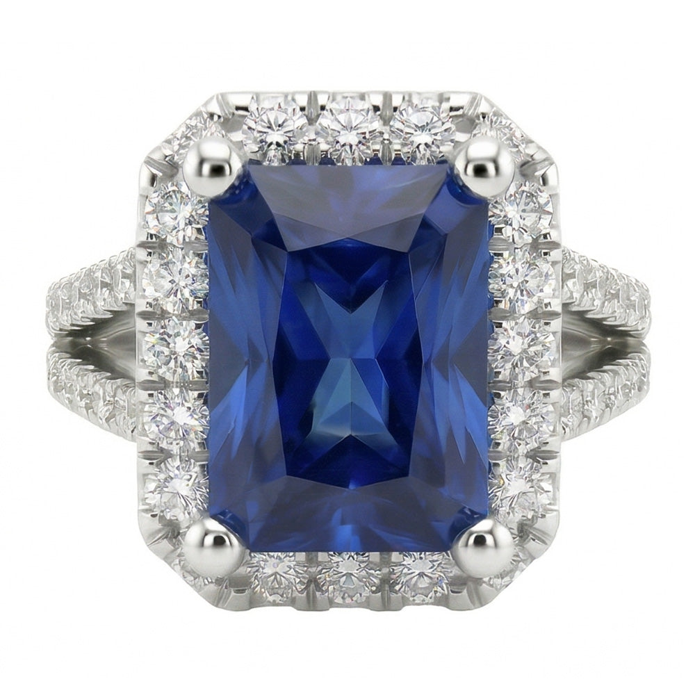 echter radiant diamant 3.50Karat ring Detailansicht