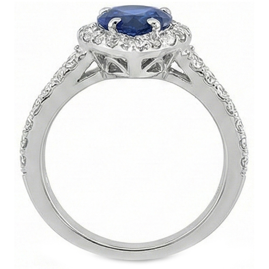 echter round diamant 4.75Karat ring Seitenansicht