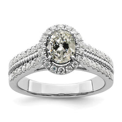 Damen Halo Verlobungsring Oval alter Bergmann Echt Diamant 5.50 Karat