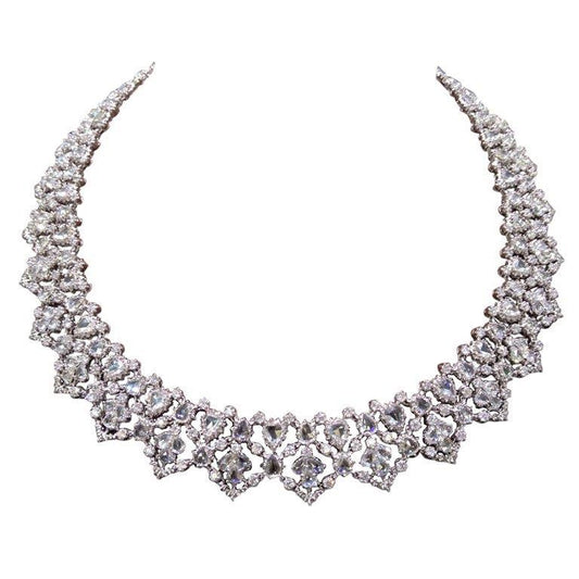Damen Halskette 110 Kt Sparkling F Vvs1 Echt Diamanten Weißgold 14K