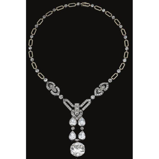 Damen Halskette 46 Karat Funkelnde Runde Und Birnenschliff Echt Diamanten Weiß