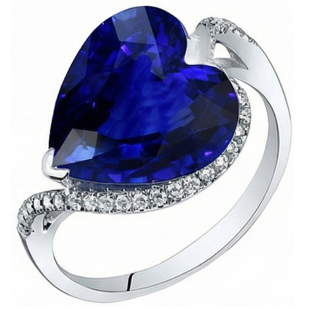 Damen Herz Edelstein Ceylon Saphir Ring 6 Karat Twisted Style