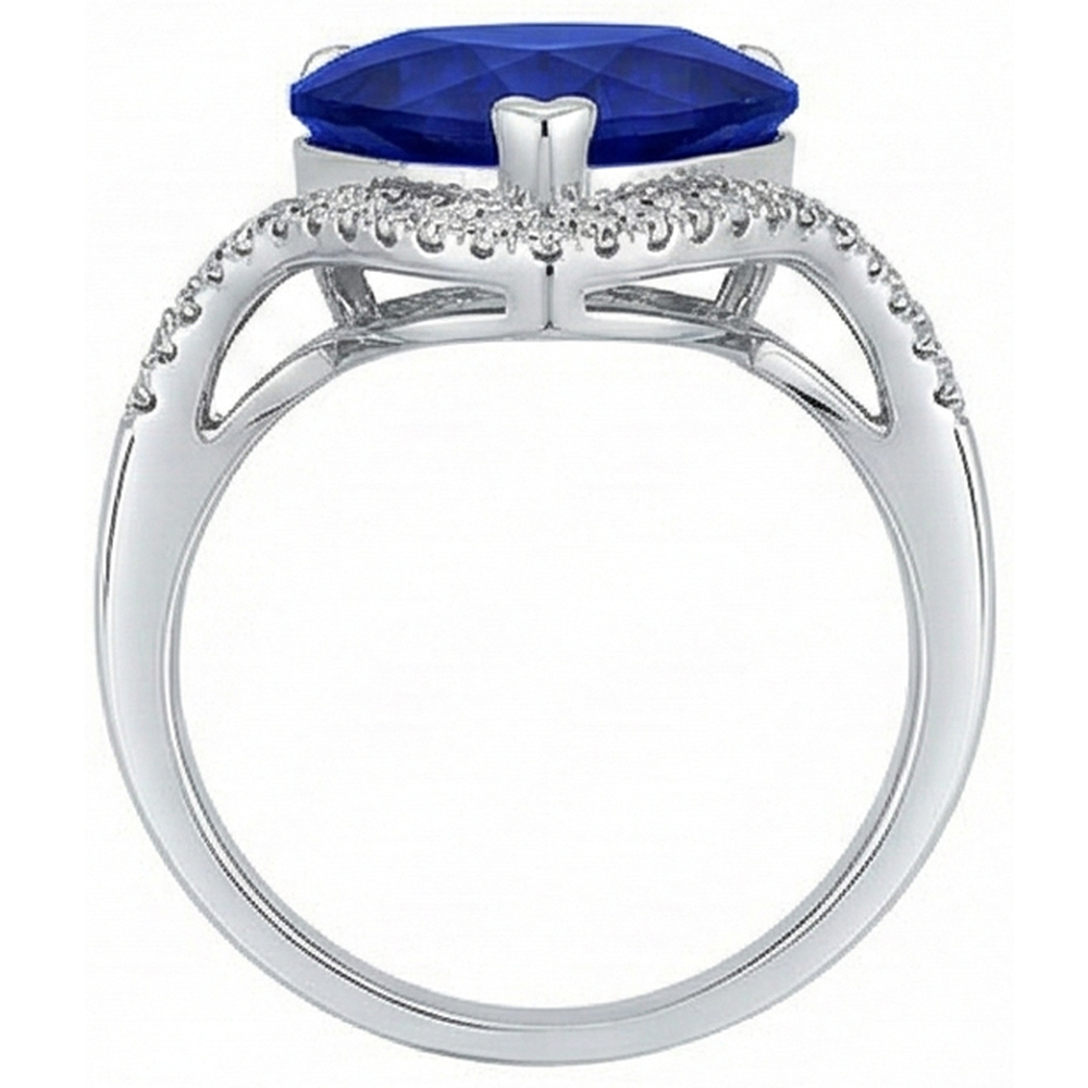 Damen Herz Edelstein Ceylon Saphir Ring 6 Karat Twisted Style