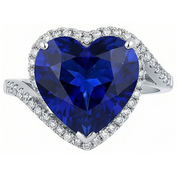 Damen Herz Edelstein Ceylon Saphir Ring 6 Karat Twisted Style