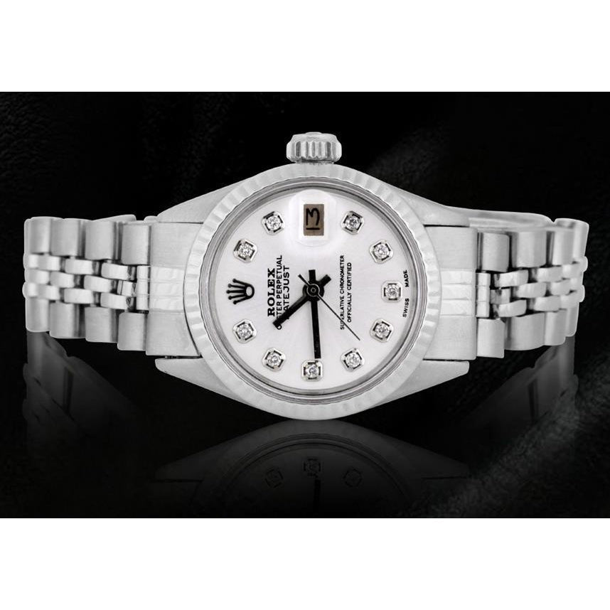 weißem Diamantzifferblatt Rolex