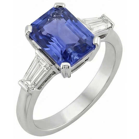echter baguette diamant 3Karat ring Seitenansicht