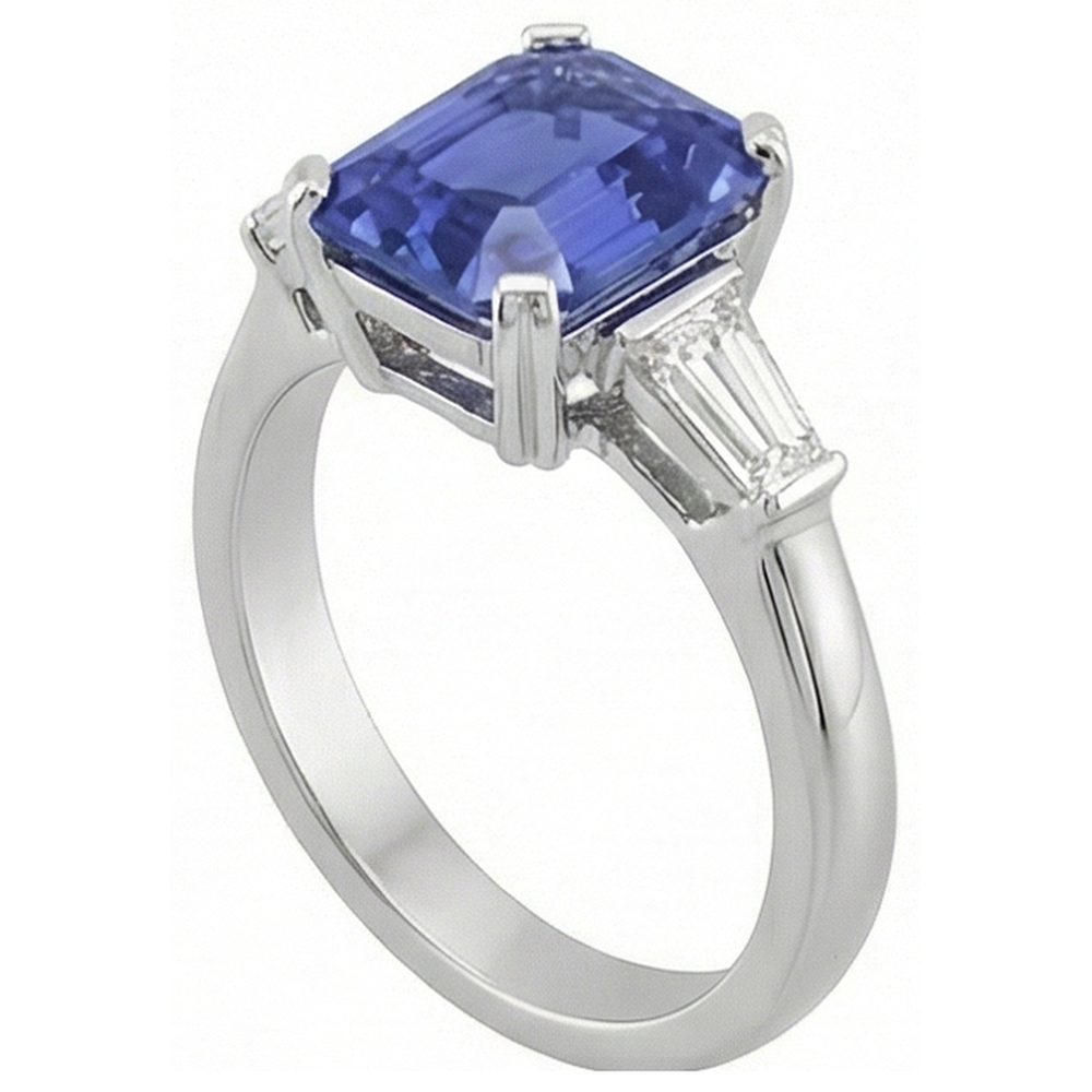 echter baguette diamant 3Karat ring Draufsicht