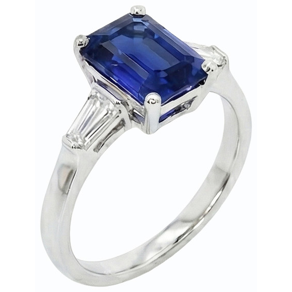 echter baguette diamant 3Karat ring Seitenansicht