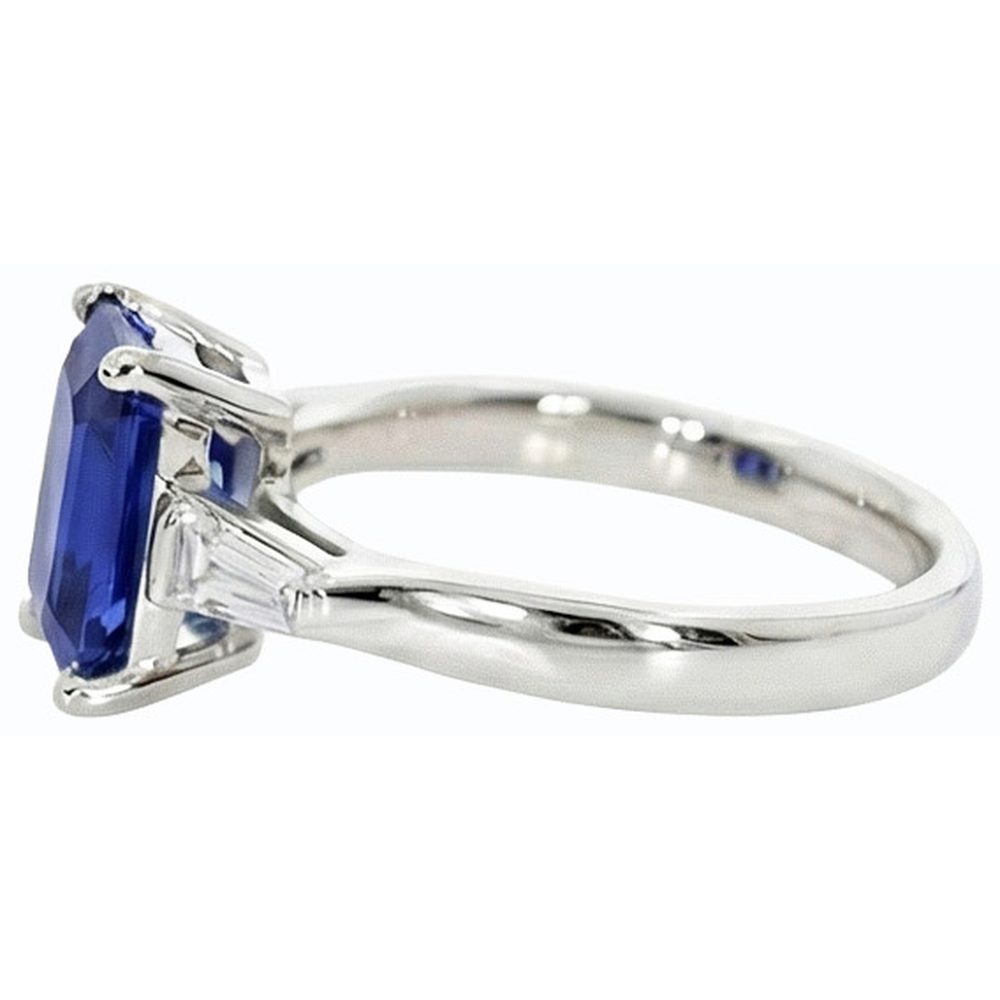 echter baguette diamant 3Karat ring Profilansicht