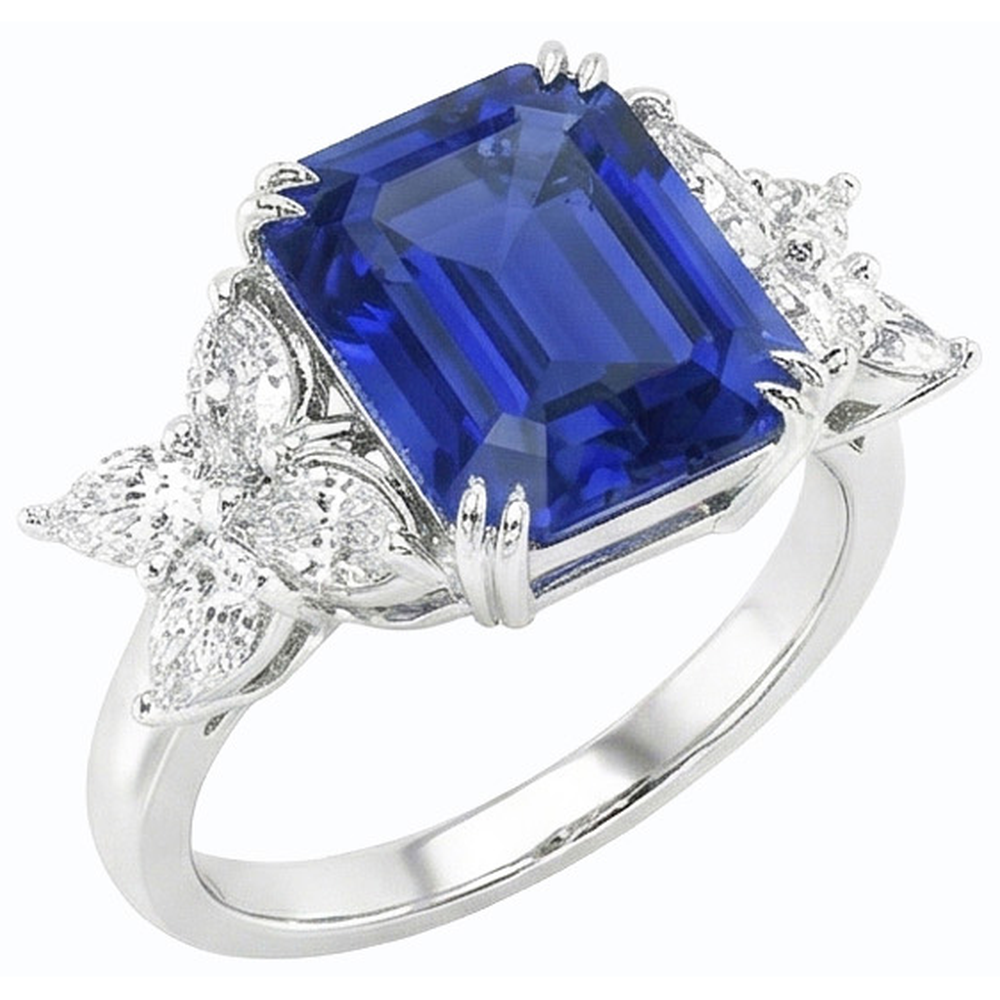 echter pear diamant 4Karat ring Seitenansicht