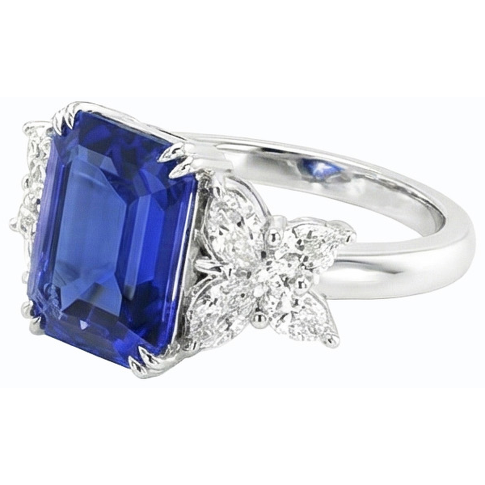 echter pear diamant 4Karat ring Draufsicht