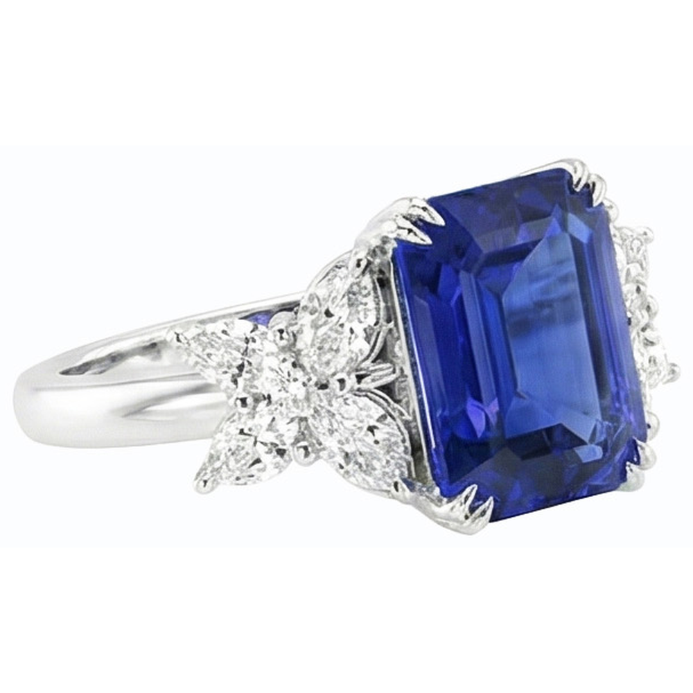 echter pear diamant 4Karat ring Profilansicht